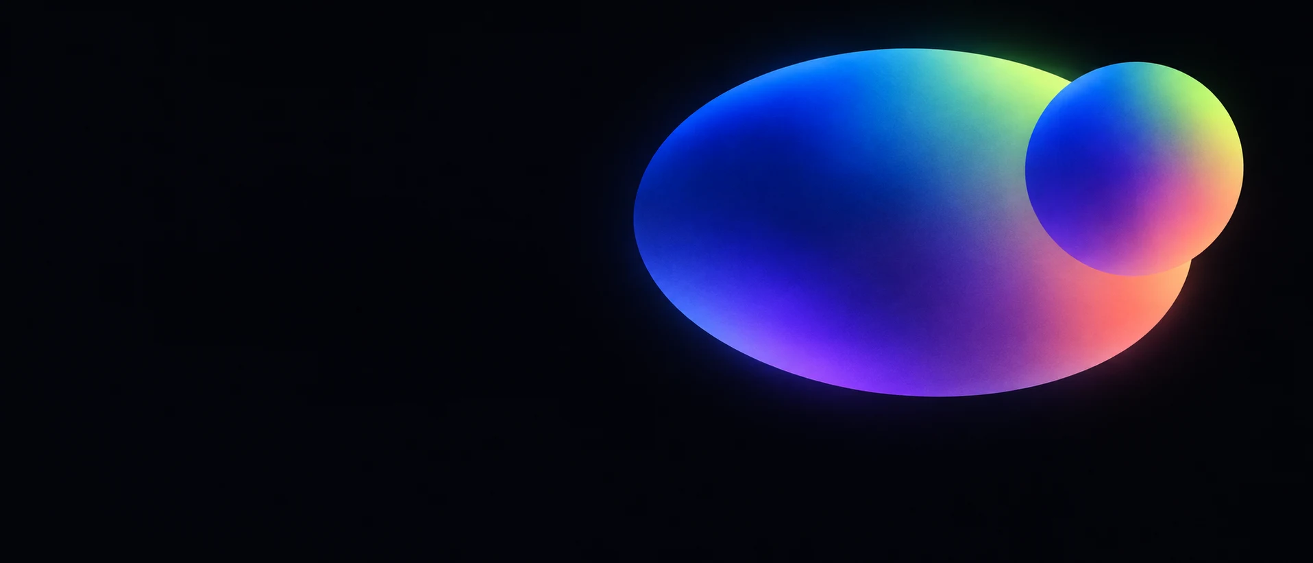 Two luminous gradient ovals floating in dark space