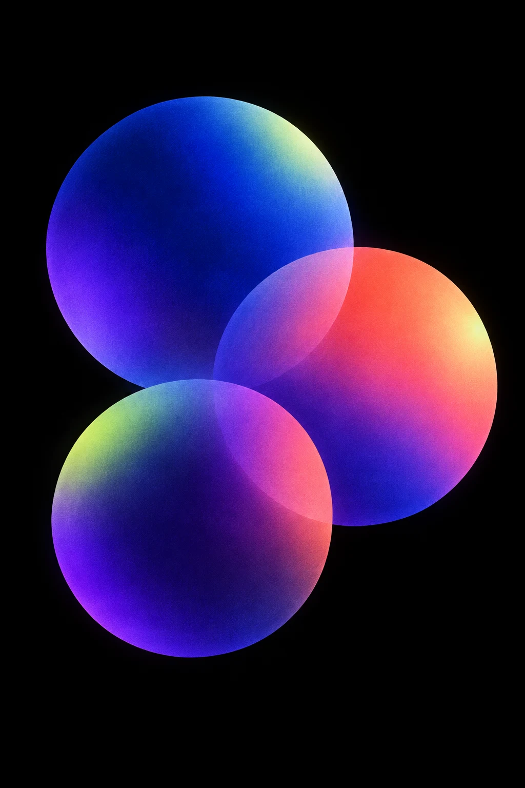 Three softly colored discs overlapping